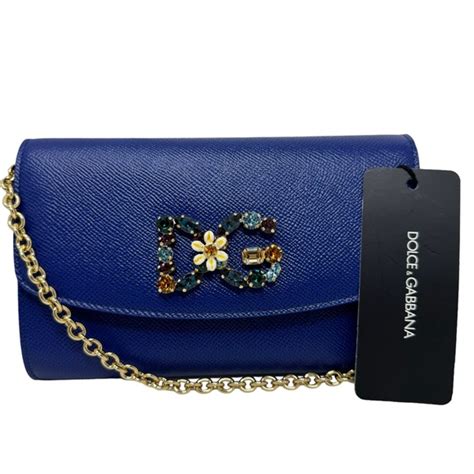 DOLCE & GABBANA Dauphine Wallet On Chain Light Blue.